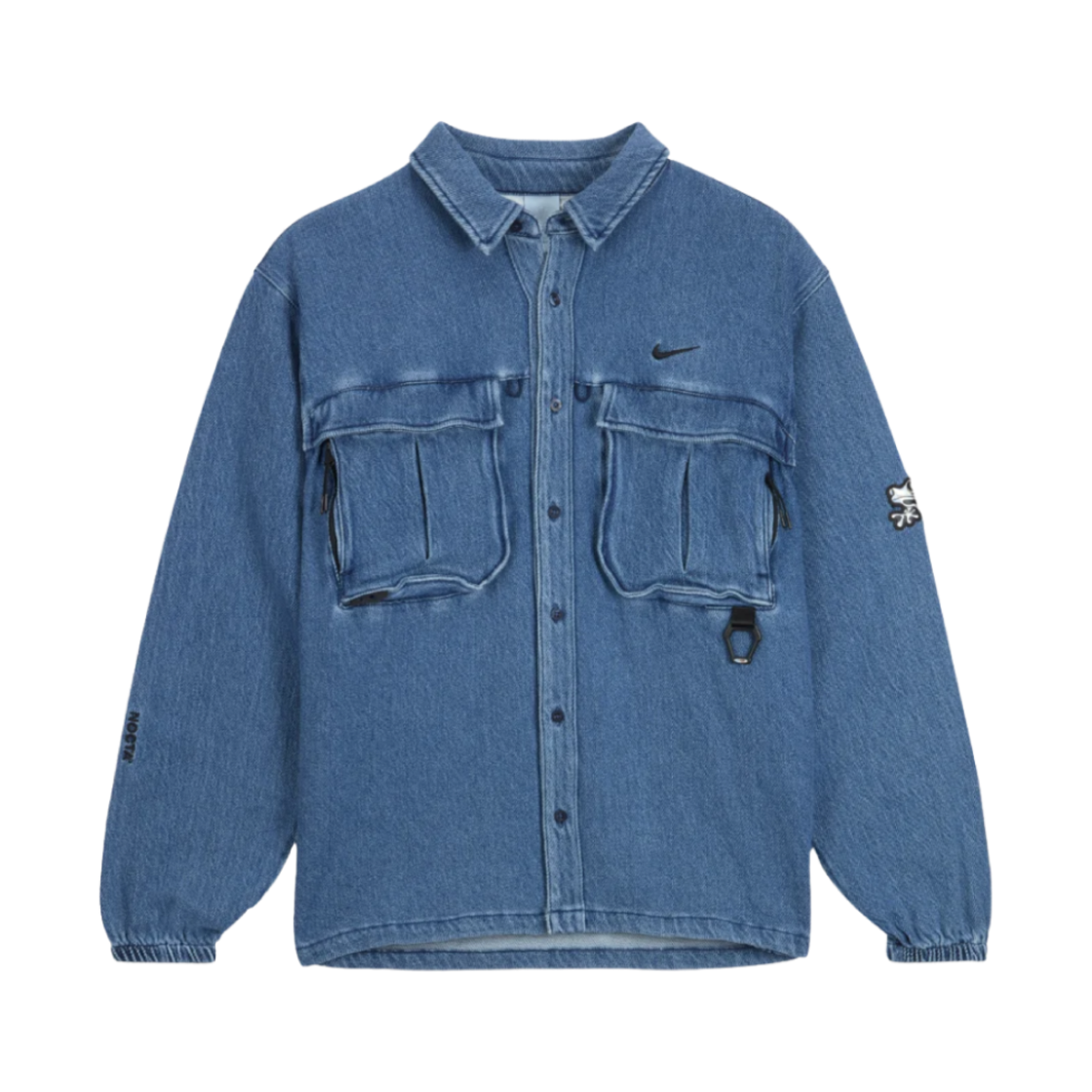 나이키 x 드레이크 녹타 오팔 릴리 패드 데님 셔츠 프렌치 블루 (FZ3260-486)(Nike x Drake Nocta Opal Lily Pad Denim Shirt French Blue (FZ3260-486))