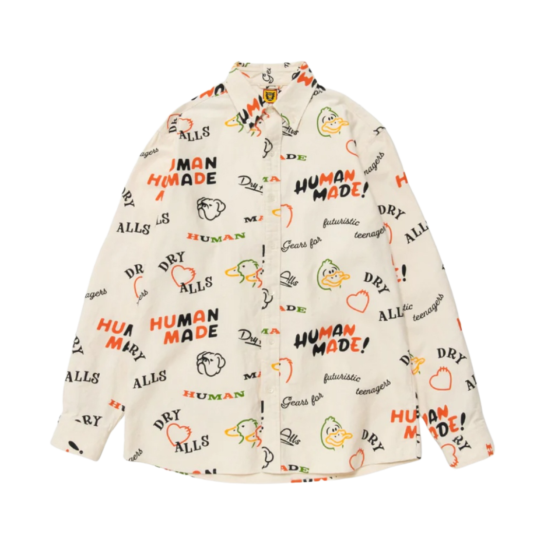 휴먼 메이드 프린티드 BD 롱슬리브 셔츠 화이트(Human Made Printed BD L/S Shirt White) - 1