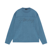 Stussy Pigment Dyed Cotton Football Crew Blue