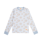HS x Hank Hawaiian Garlands LS TeeW Sky Blue