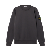 Stone Island 6100060 Organic Cotton Fleece Regular Fit Crewneck Sweatshirt with Elasticated Cuffs Lead Grey - 25FW