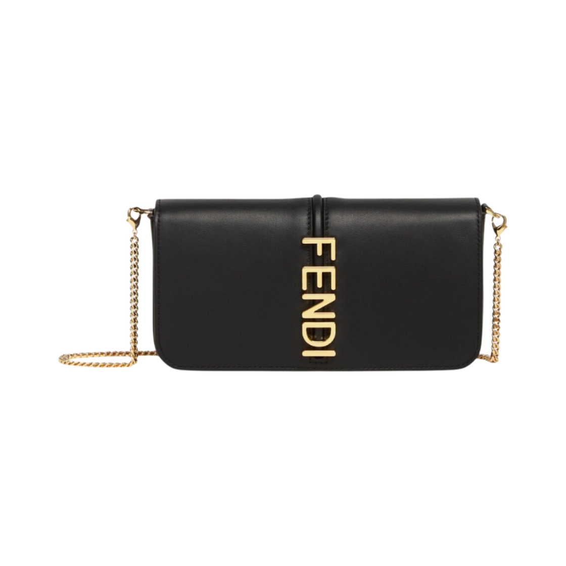 펜디 레더 펜디그라피 체인 지갑 블랙(Fendi Leather Fendigraphy Chain Wallet Black)