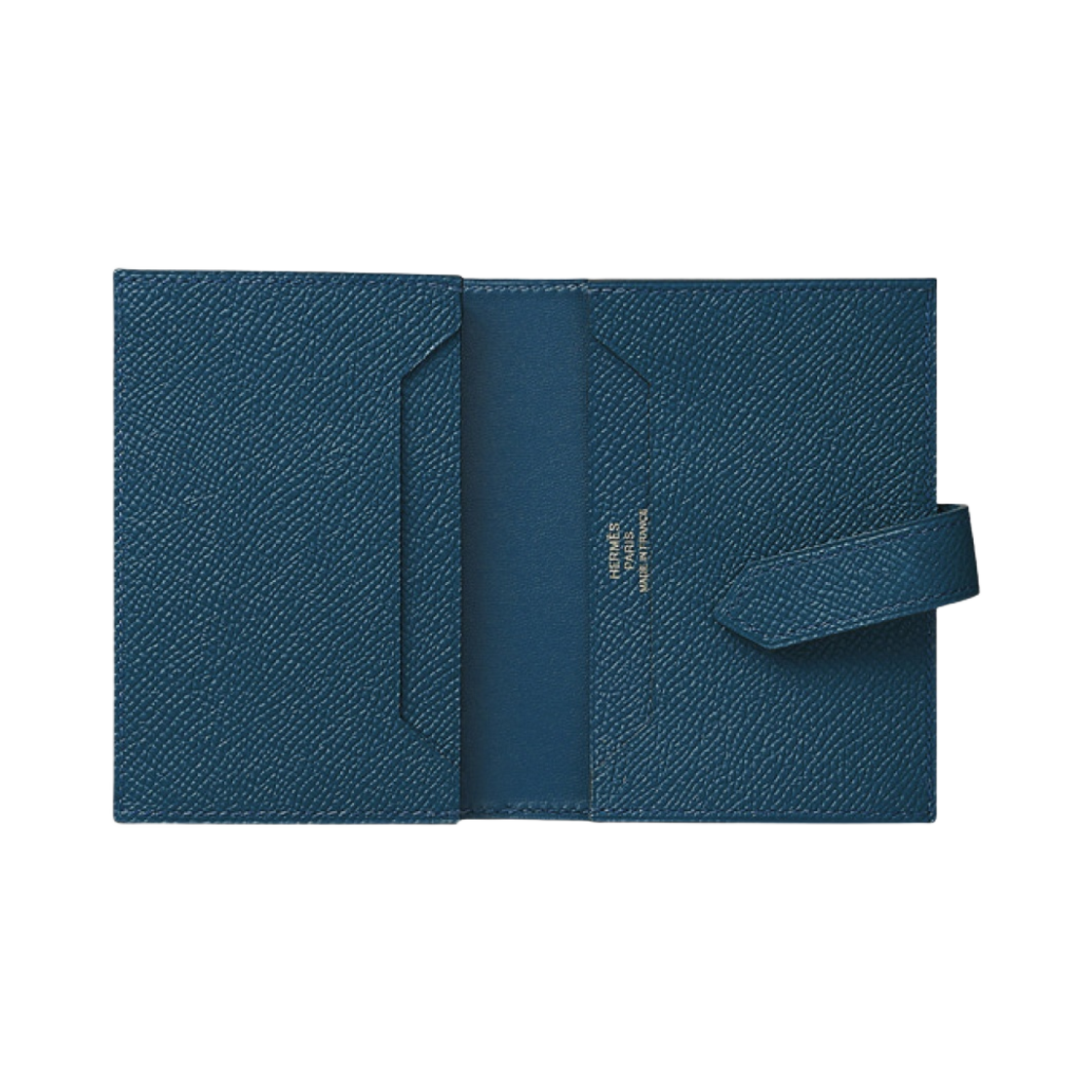 H039806CKS4 Hermes Bearn Card Holder Epsom & Palladium Deep Bleu - #2