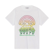 (W) Ganni Relaxed Rainbow T-Shirt Bright White