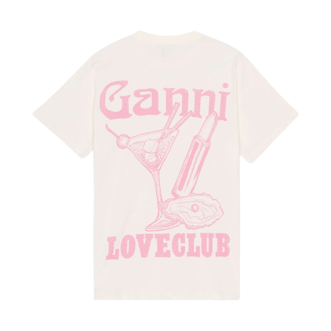 T3432-135 (W) Ganni Relaxed Nightclub T-Shirt Egret - #2
