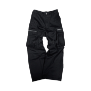 Undermycar Bondage Gimmick Big Double Cargo Pants Black