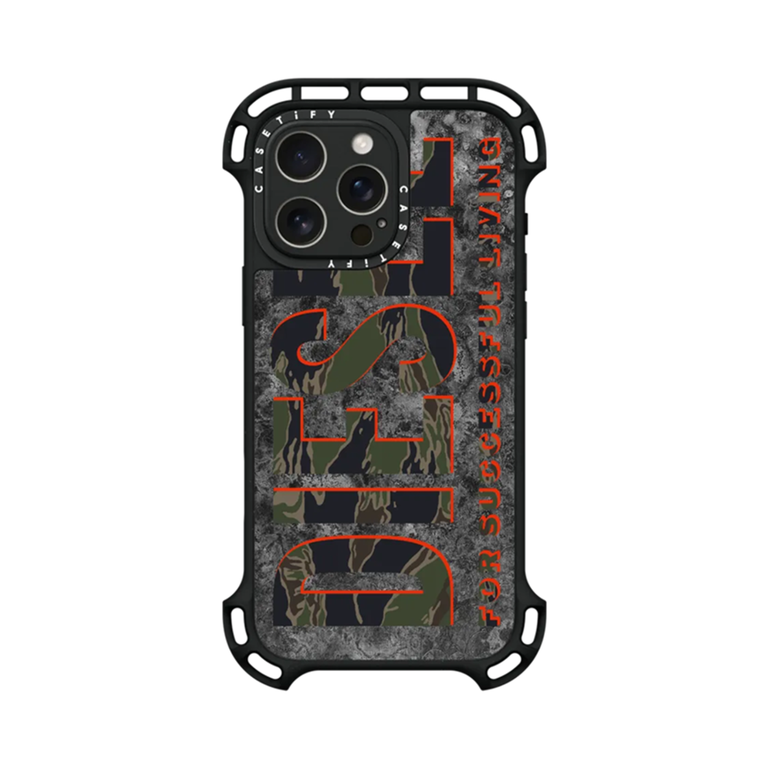 케이스티파이 x 디젤 아이폰 그린 카모 비스코토 맥세이프 울트라 바운스 케이스 블랙(Casetify x Diesel iPhone Green Camo Biscotto Magsafe Ultra Bounce Case Black) - 3