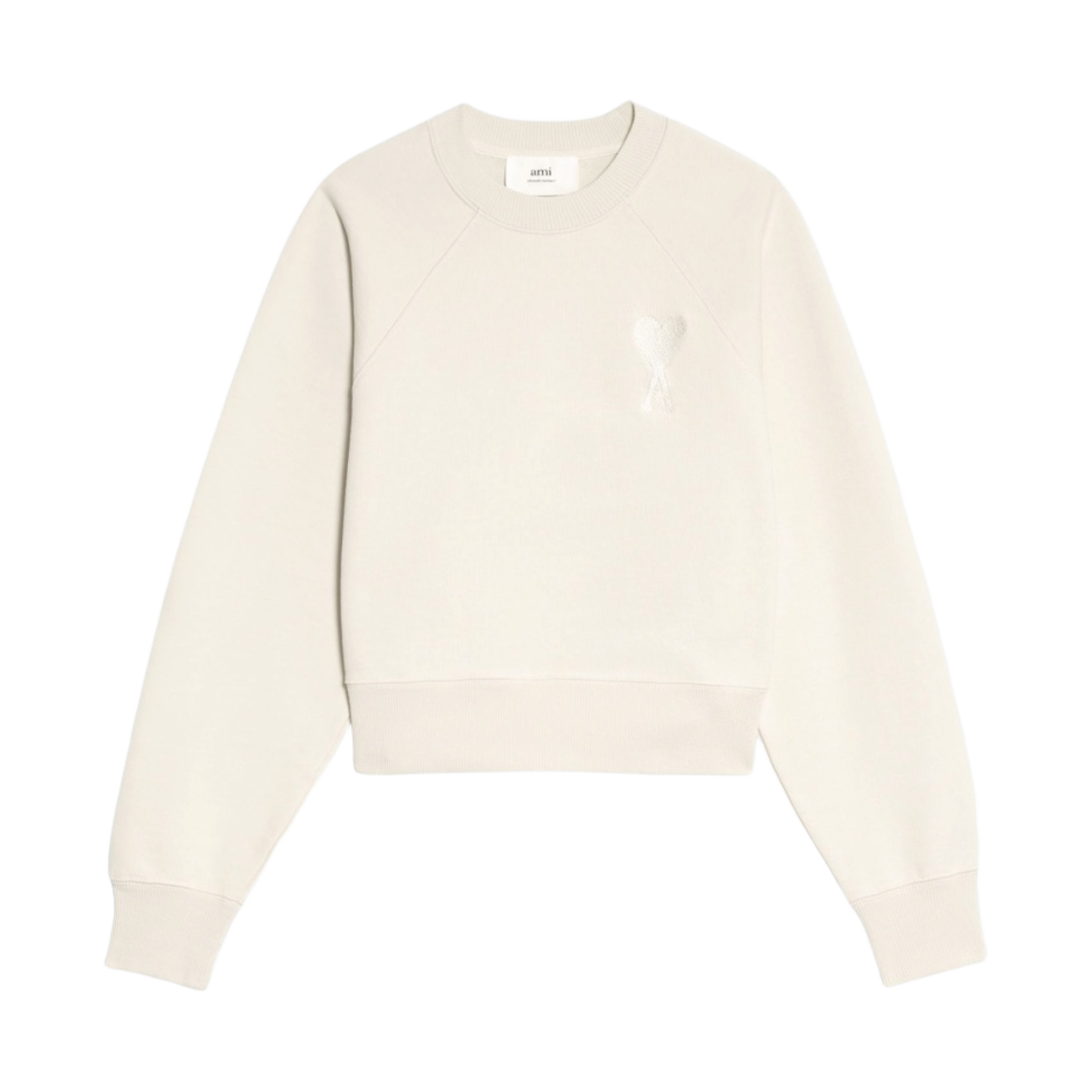 아미 톤온톤 하트 로고 스웨트셔츠 오프 화이트(AMI de Coeur Tone-On-Tone Sweatshirt Off White)
