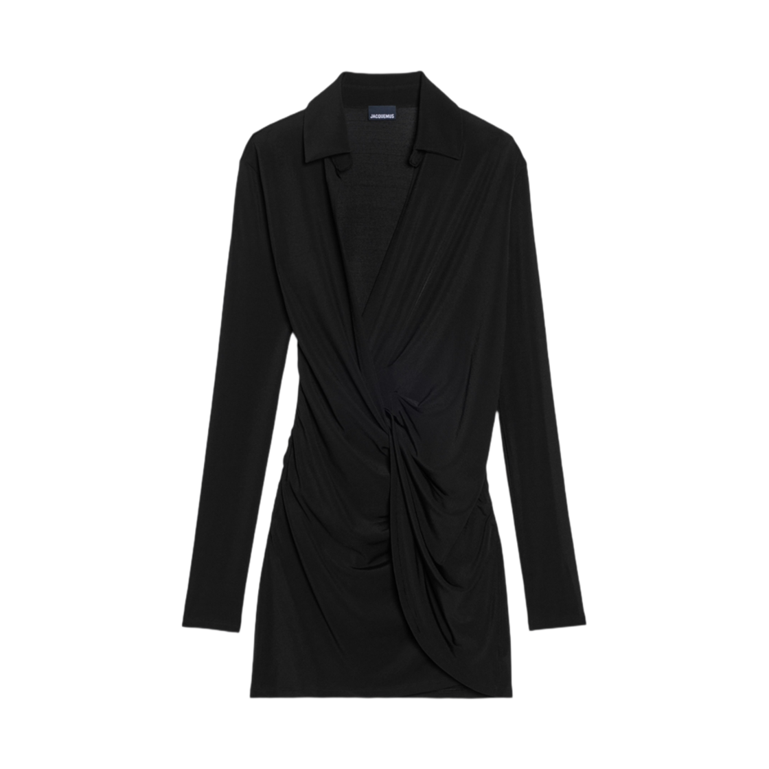 (W) 자크뮈스 라 로브 바이아 저지 트위스티드 저지 미니 드레스 블랙((W) Jacquemus La Robe Bahia Jersey Twisted Jersey Mini Dress Black) - 1