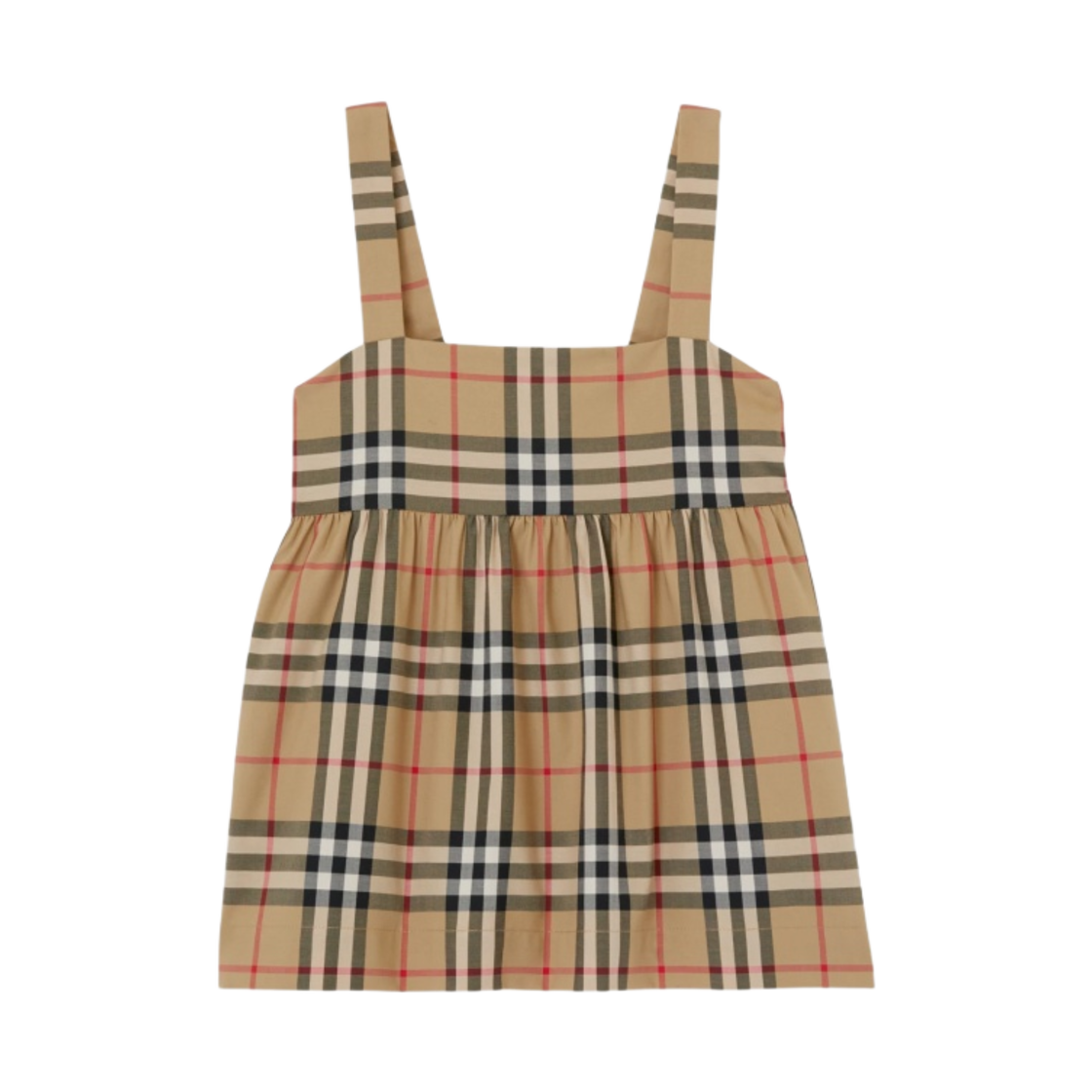(키즈) 버버리 빈티지 체크 스트레치 코튼 탑 아카이브 베이지((Kids) Burberry Vintage Check Stretch Cotton Top Archive Beige) - 1