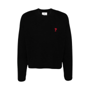 AMI de Coeur Ribbed Crewneck Black