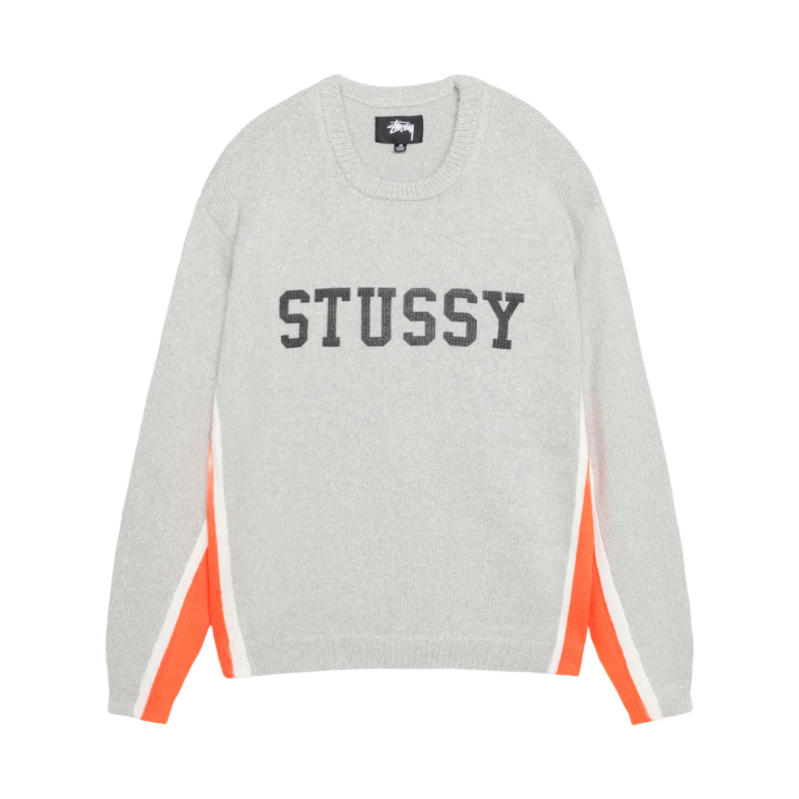 【Stussy】 Contrast Stripe Crew Charcoal 스투시 콘트라스트 스트라이프 크루넥 차콜 | Stussy | KREAM