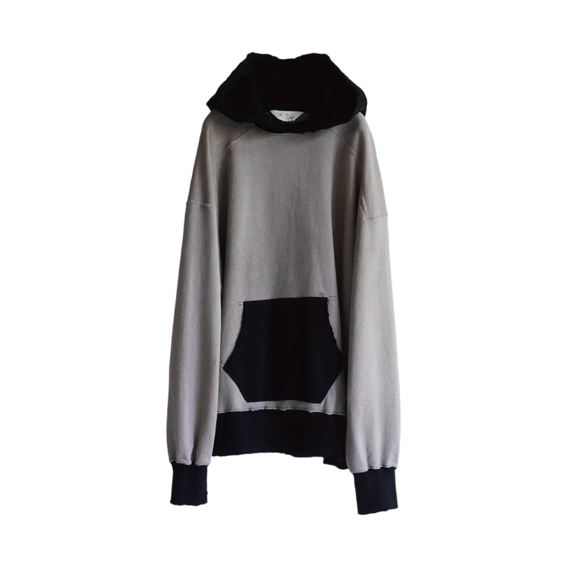 안셀름 투톤 에이징 후드 더스키 베이지 블랙(Ancellm 2 Tone Aging Hoodie Dusky Beige Black)