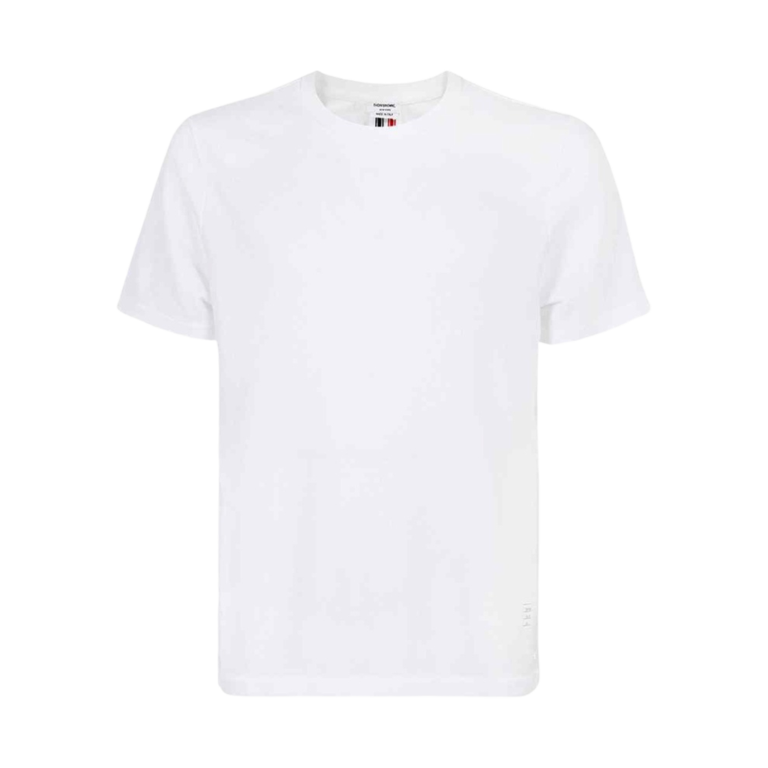 톰브라운 코튼 피케 센터백 스트라이프 릴렉스 핏 티셔츠 화이트(Thom Browne Cotton Pique Center Back Stripe Relaxed Fit T-Shirt White)