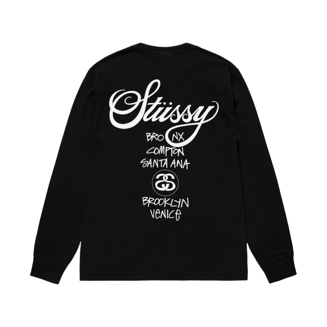 스투시 도버 스트리트 마켓 월드투어 롱슬리브 티셔츠 블랙
