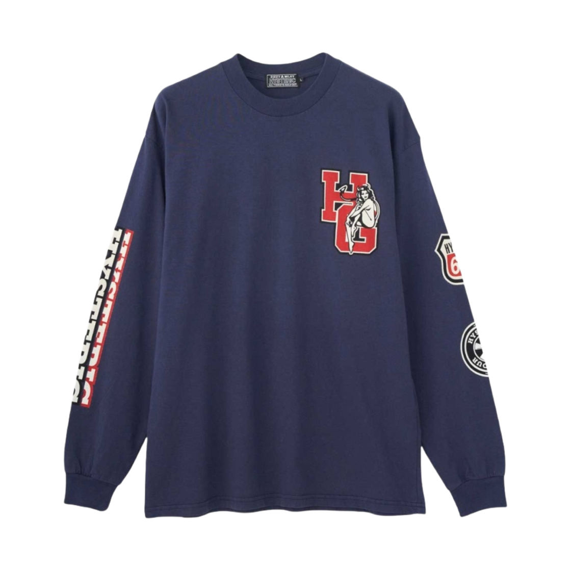 히스테릭 글래머 모터 시티 피버 티셔츠 네이비(Hysteric Glamour Motor City Fever T-Shirt Navy) - 1