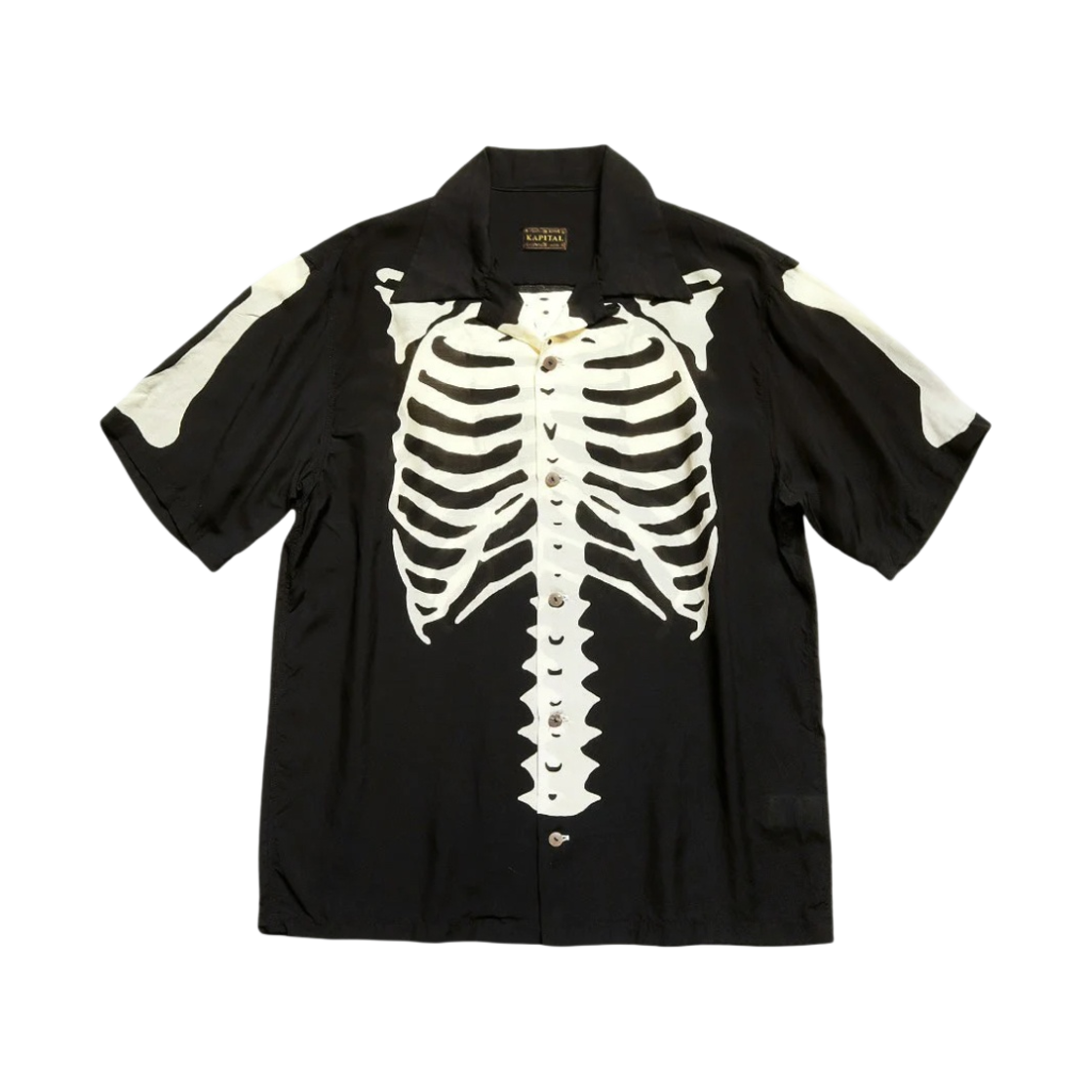 캐피탈 실크 레이온 본 알로하 셔츠 블랙