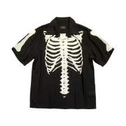 Kapital Silk Rayon Bone Aloha Shirt Black