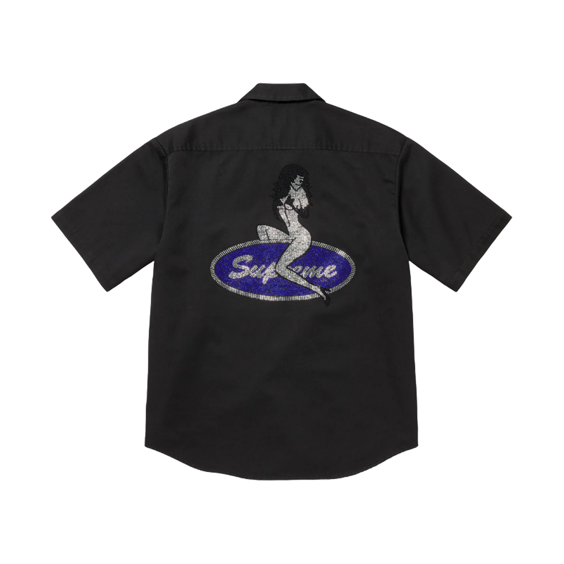 슈프림 라인스톤 핀 업 숏슬리브 워크 셔츠 블랙 - 25SS