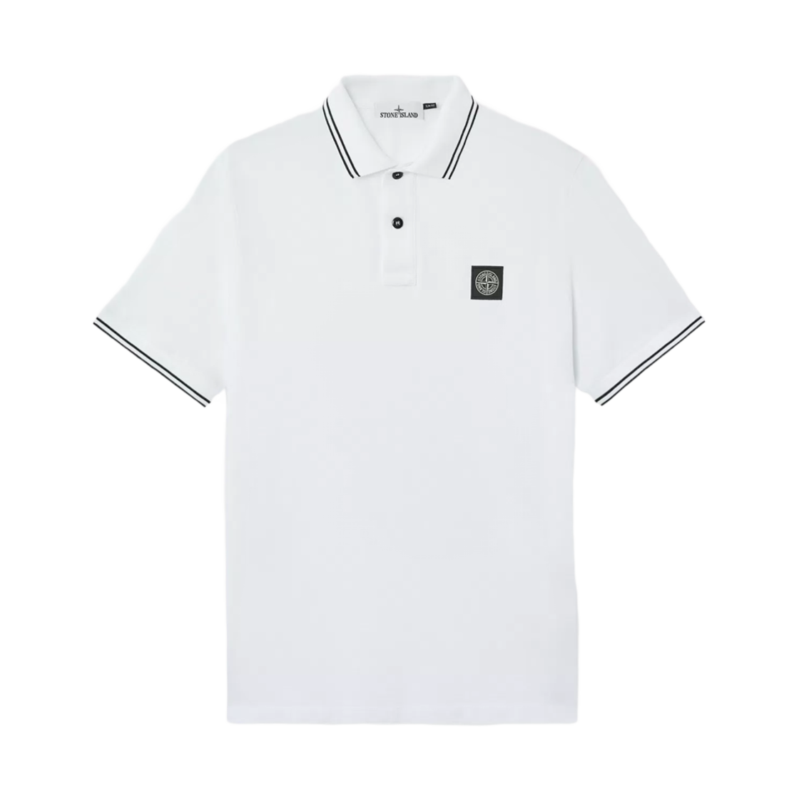 스톤 아일랜드 22002SC 오가닉 코튼 엘라스테인 피케 슬림핏 폴로 셔츠 위트 - 25SS(Stone Island 22002SC Organic Cotton Elastane Pique Slim-Fit Polo Shirt with Compass Patch White - 25SS)