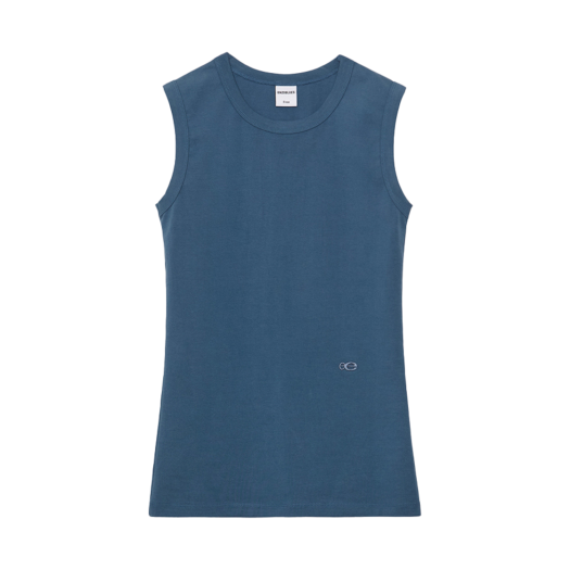 252DLRTOP007 Enzoblues Double Logo Round Neck Sleeveless Coastal Blue