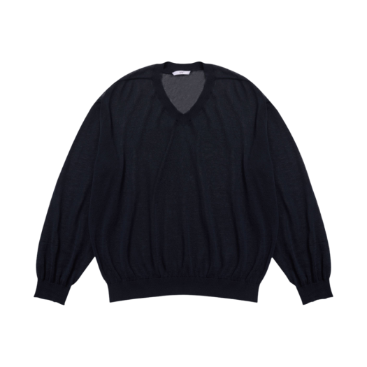 2502MKNNV STU Sheer V-neck Knit Navy