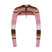 (W) Guizio Micro Cardigan in Melange Cocoa Stripe