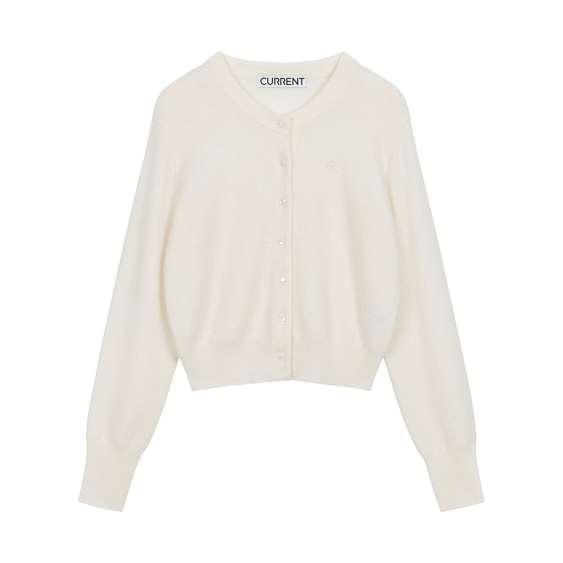 커렌트 울 캐시미어 라운드넥 가디건 크림(Current Wool Cashmere Round Neck Cardigan Cream)