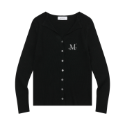MUCENT Karin Open Collar-Neck Cardigan Black
