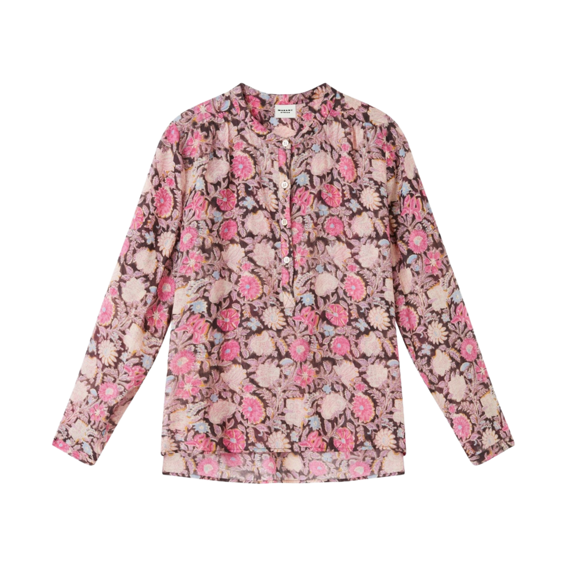 (W) 이자벨 마랑 마리아 플로랄 프린티드 코튼 탑 페이디드 블랙 - 23SS((W) Isabel Marant Maria Floral Printed Cotton Top Faded Black - 23SS) - 1