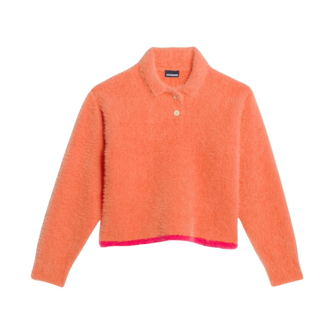 (W) 자크뮈스 르 폴로 네브 플러피 롱 슬리브 폴로 오렌지