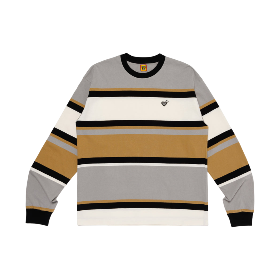 휴먼 메이드 보더 롱슬리브 티셔츠 브라운