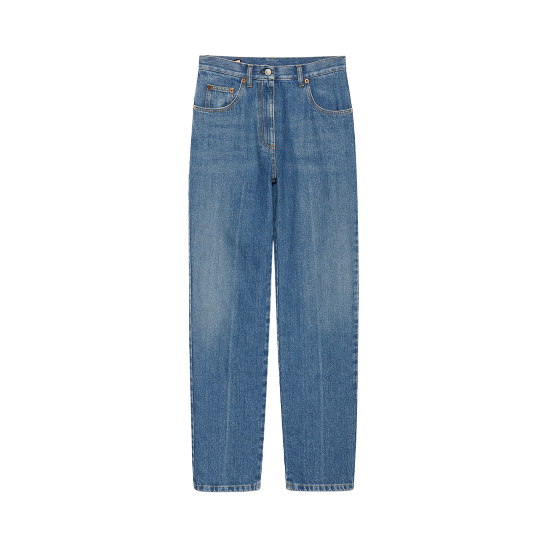 (W) 구찌 80s 핏 데님 트라우저 홀스빗 블루((W) Gucci 80s Fit Denim Trousers with Horsebit Blue) - 1