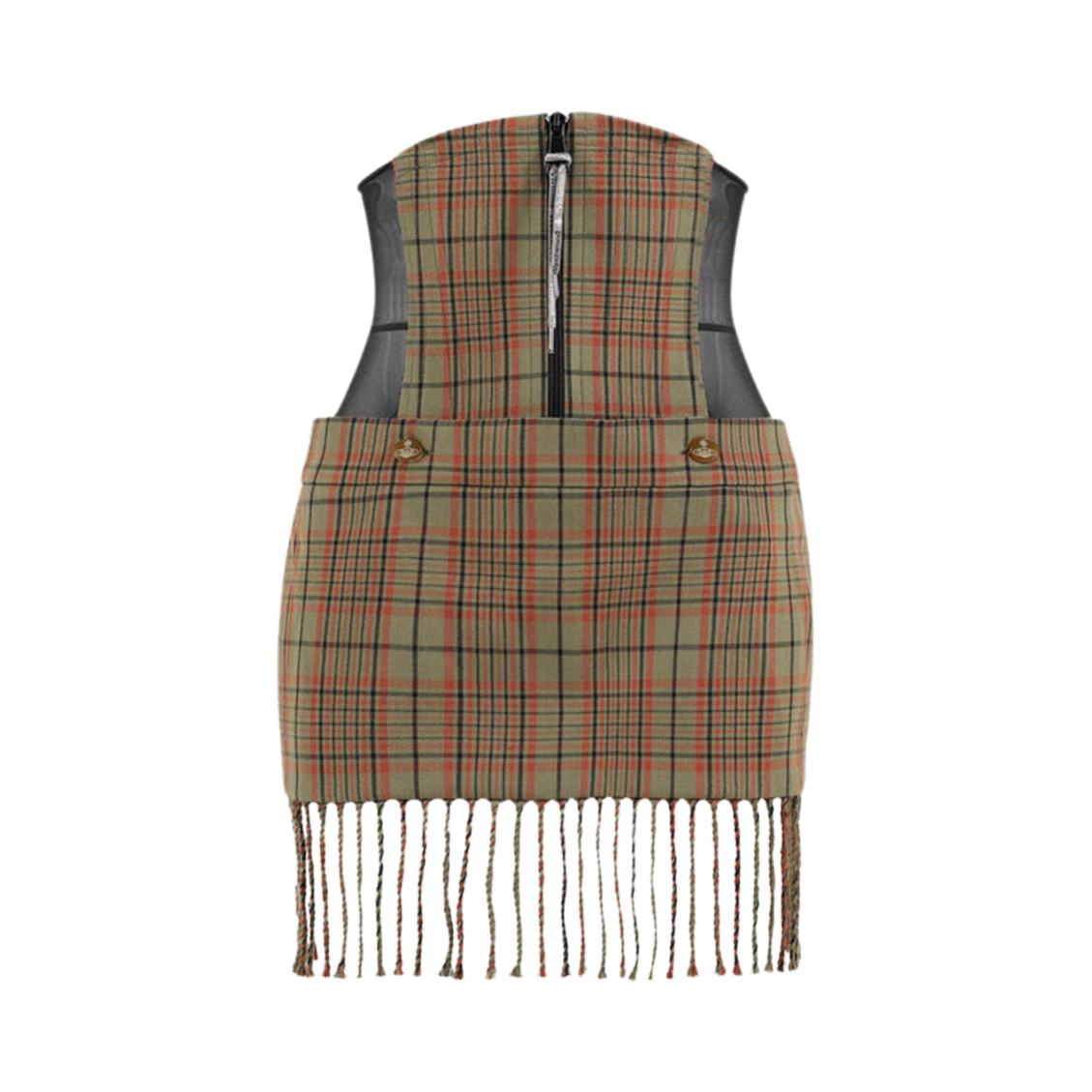 (W) 비비안 웨스트우드 폼 코르셋 스커트 그린 오렌지 체크((W) Vivienne Westwood Foam Corset Skirt Green Orange Check) - 1