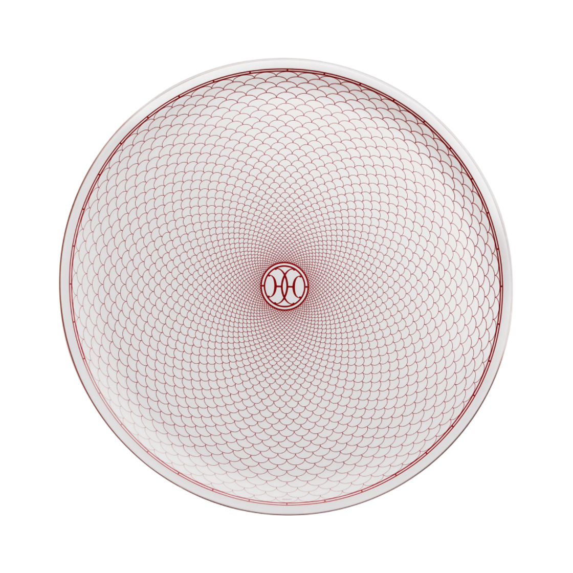 P041022P Hermes H Deco rouge Platinum Platter Sans Coloris (1 Plate)