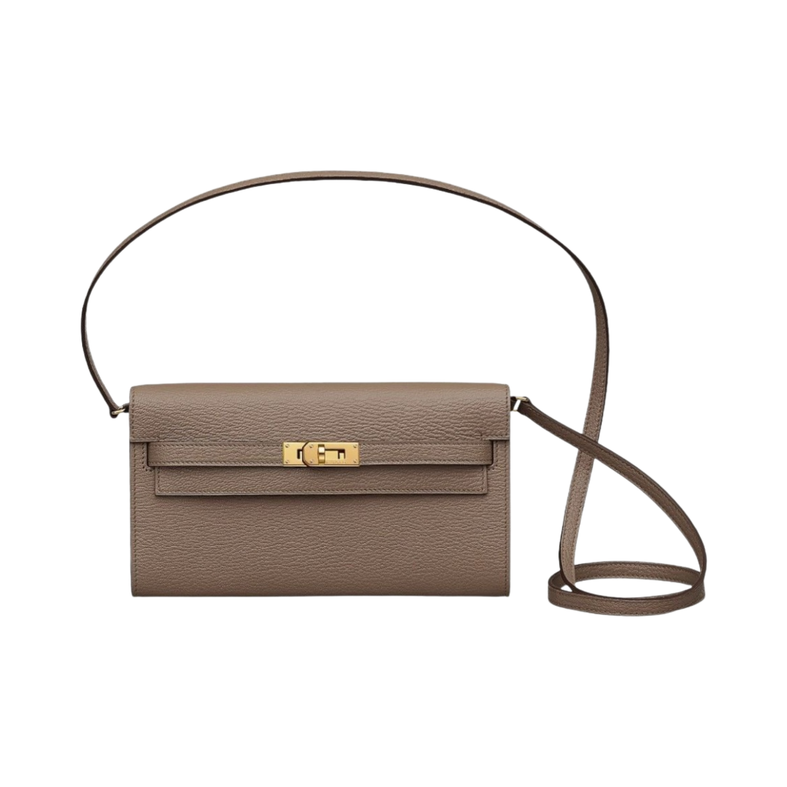 에르메스 캘리 클래식 장지갑 미조레 고트스킨 & 골드 하드웨어 에뚜쁘(Hermes Kelly Classic Wallet Mysore Goatskin & Gold Etoupe) - 1