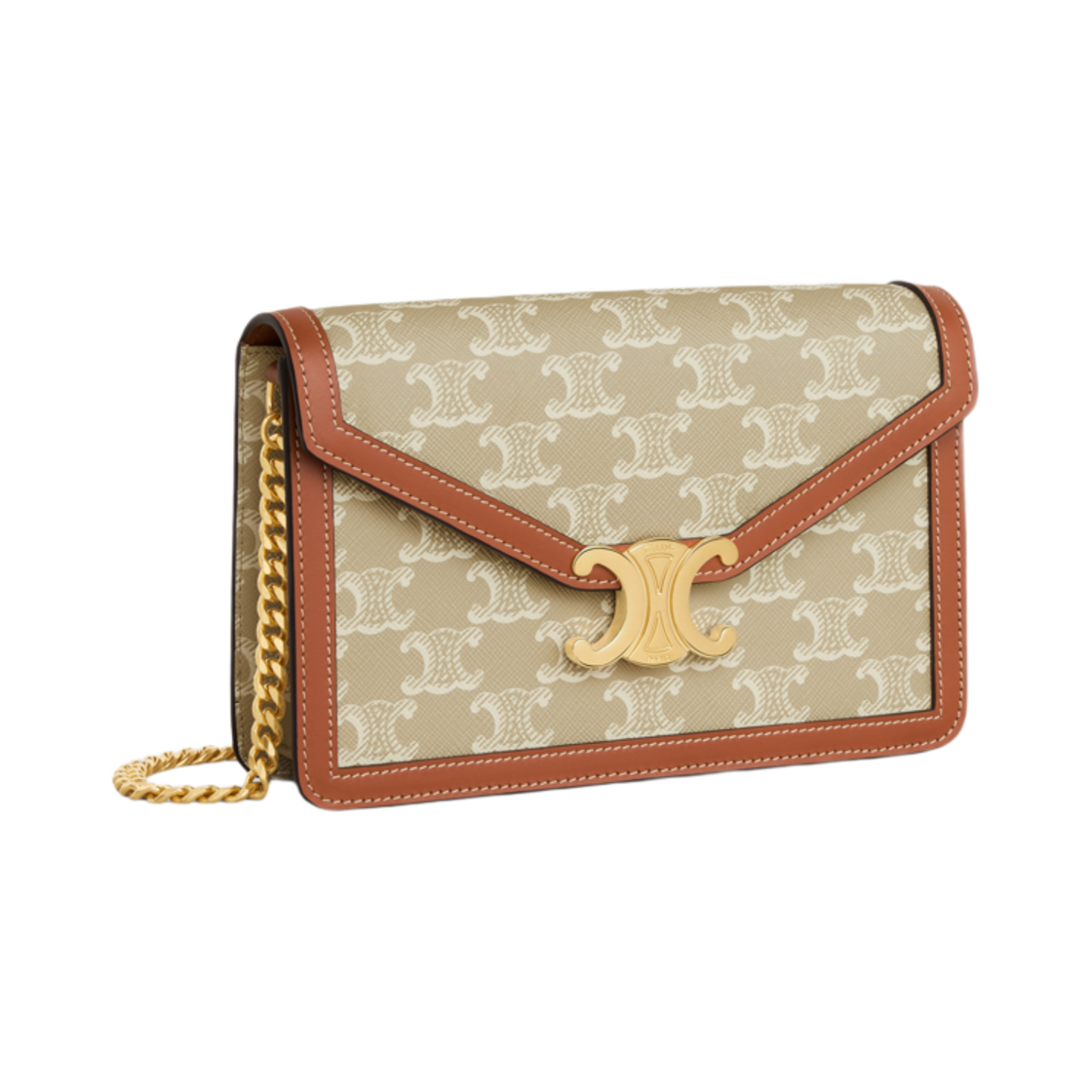 셀린느 월렛 온 체인 마고 트리옹프 캔버스 카프스킨 그레지(Celine Wallet On Chain Margo in Triomphe Canvas Calfskin Grege) - 2