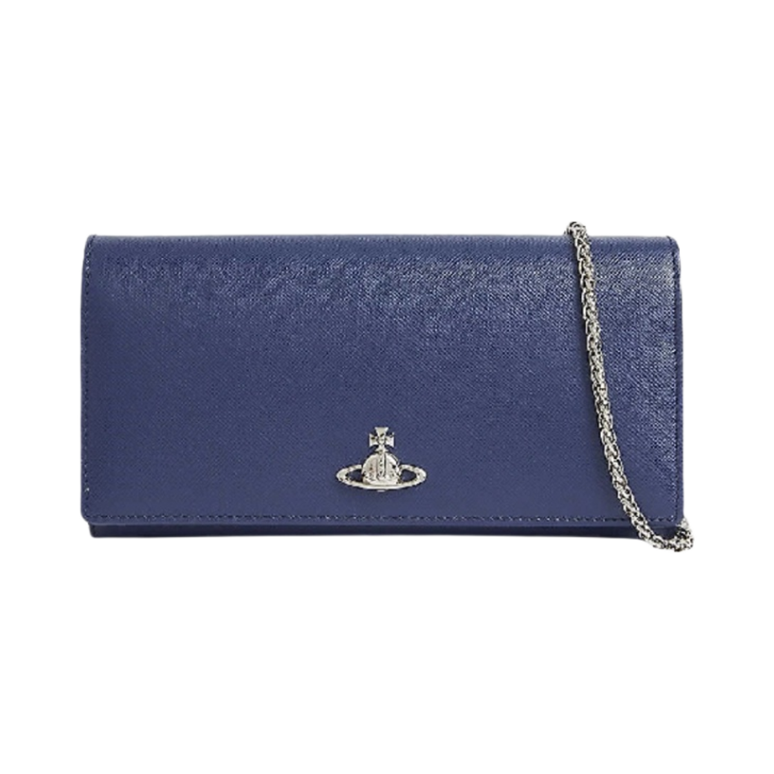 비비안 웨스트우드 그레인 레더 체인 지갑 블루(Vivienne Westwood Grain Leather Wallet with Chain Blue) - 1