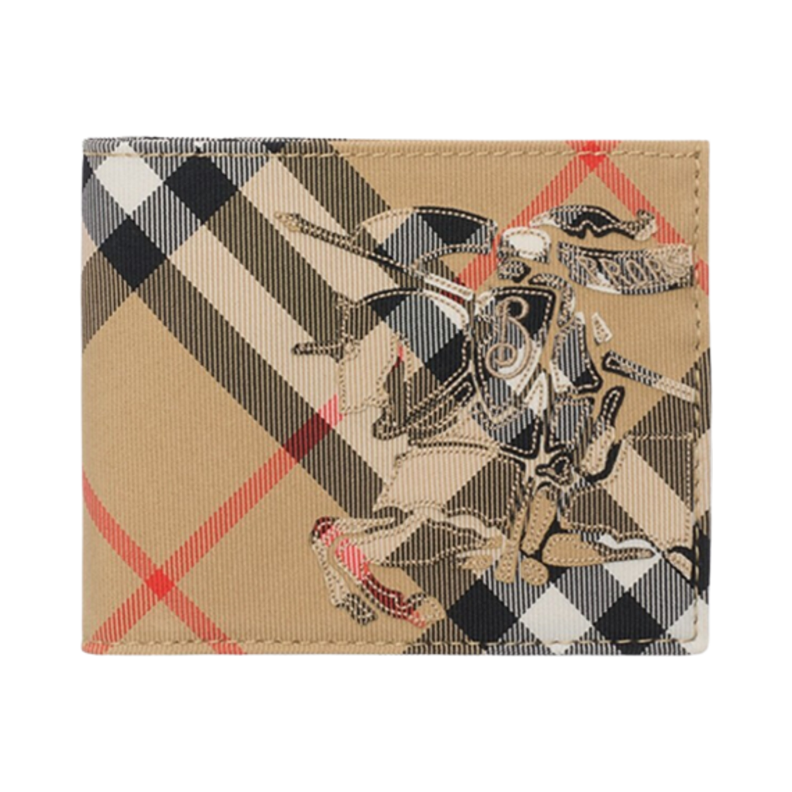 8097588 Burberry EKD Check Bifold Wallet Sand