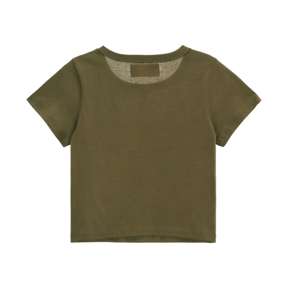 (W) 마뗑킴 로고 실크 크롭 탑 카키((W) Matin Kim Logo Silket Crop Top Khaki) - 2