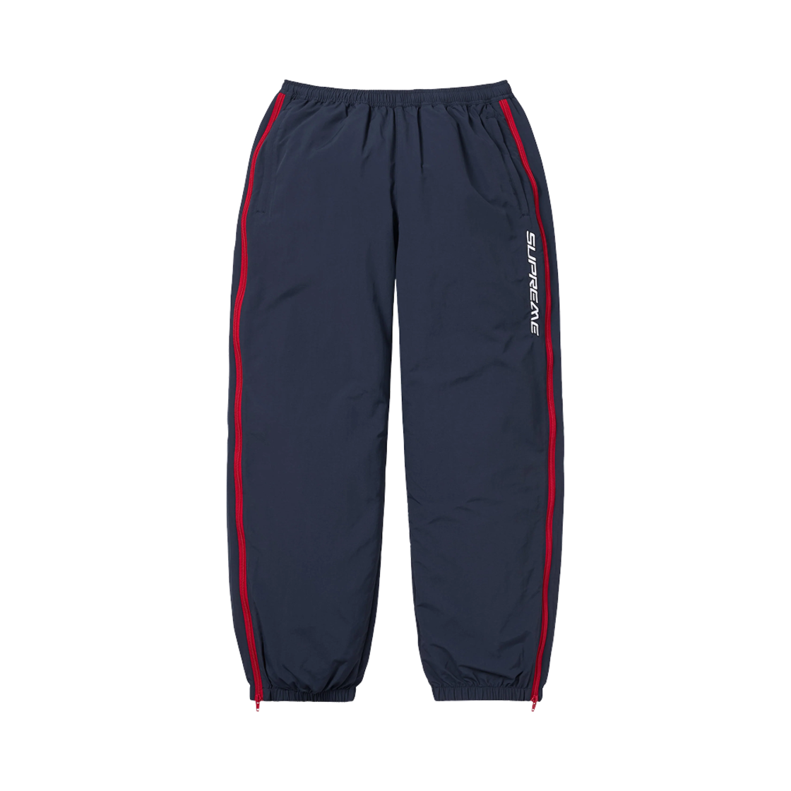 - Supreme Contrast Zip Warm Up Pant Navy - 25SS