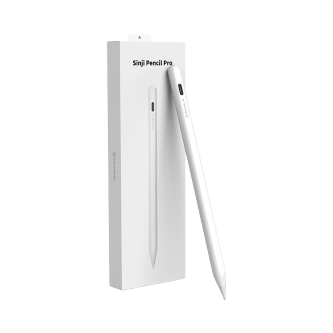 S650400001 SINJIMORU Apple Pencil Touch Pen iPad Pro Air Mini Tablet Stylus Pencil Case White (With Type-C Cable)