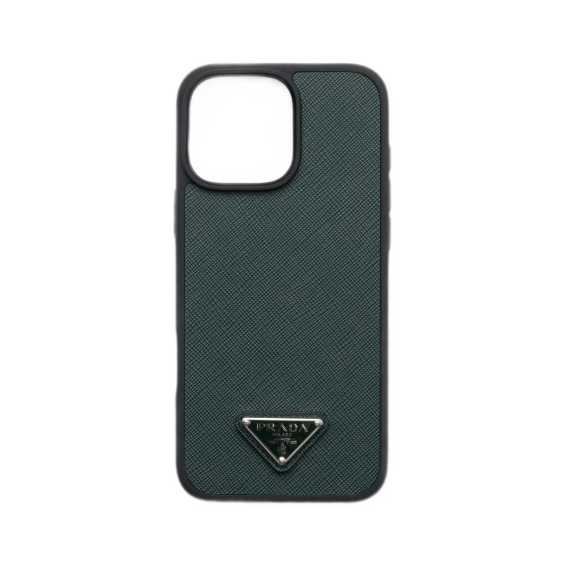 프라다 사피아노 레더 케이스 아이폰 16 프로 맥스 에메랄드 그린(Prada Saffiano Leather Case For iPhone 16 Pro Max Emerald Green)