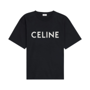 Celine Loose T-Shirt in Cotton Jersey Black White