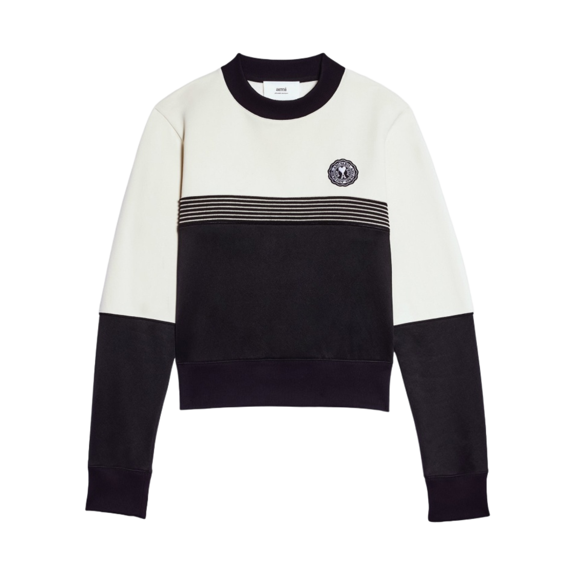 HSW028-738-151 AMI Crewneck Sweatshirt Black Off White