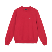 Stussy Overdyed Stock Logo Crew Red