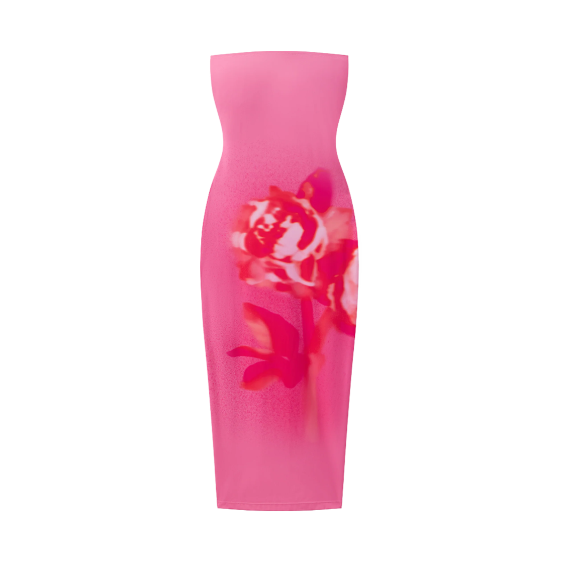 - (W) Khy x Ioannes Smooth Stretch Strapless Midi Dress Pink Peony