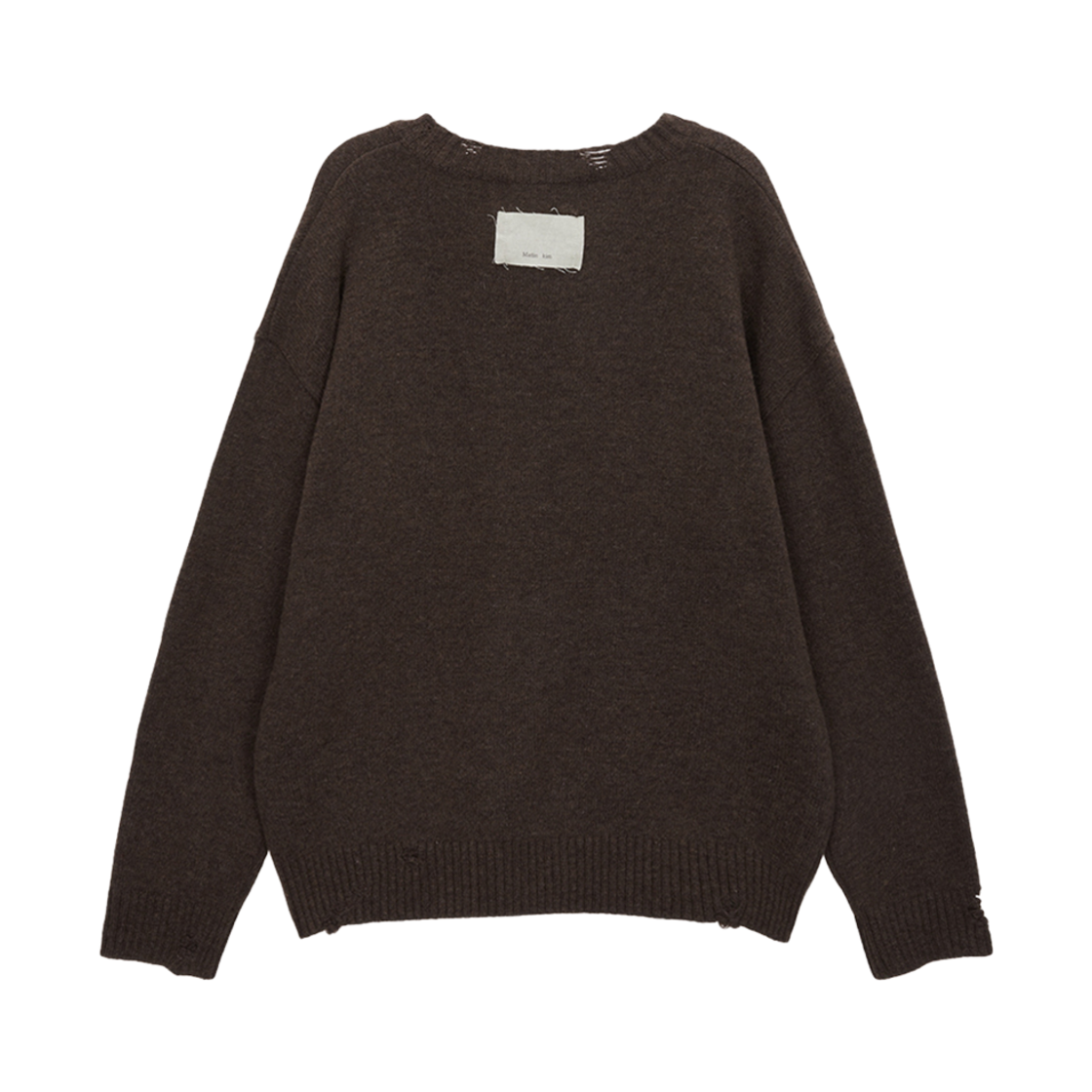 (W) 마뗑킴 마뗑 슬리브 라인 니트 풀오버 브라운((W) Matin Kim Matin Sleeve Line Knit Pullover Brown) - 2
