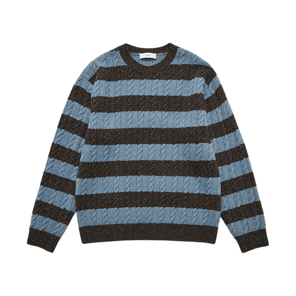 던스트 넵 스트라이프드 케이블 니트 블루 그레이(Dunst Nep Striped Cable Knit Blue Grey) - 1