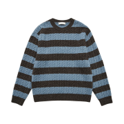 Dunst Nep Striped Cable Knit Blue Grey